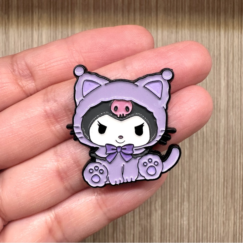 Kuromi Purple Cat Enamel Pin Brooch - 1pc